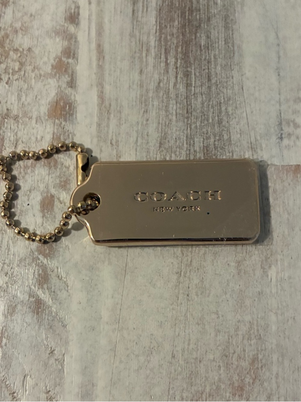 Coach Gold Tone Metal or Brass Hang Tag Charm